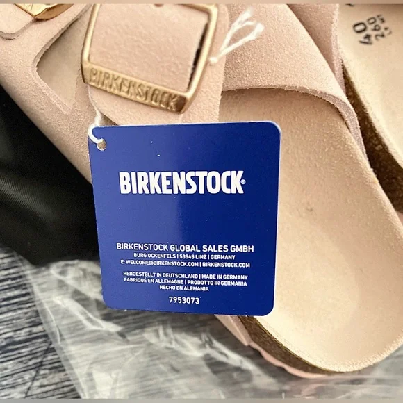 NEW BIRKENSTOCK Arizona Suede Sandals Women Size 40 Light Blush Bohemian Neutral - Picture 5 of 7